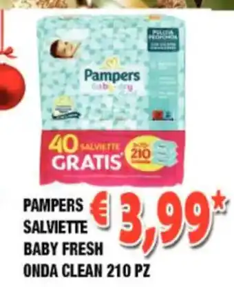 Pampers Salviette Baby Fresh Onda Clean 210 pz