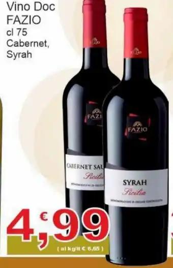 Fazio Vino Doc cl 75 Cabernet, Syrah