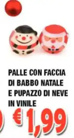 Palle Con Faccia di Babbo Natale e Pupazzo di Neve in Vinile