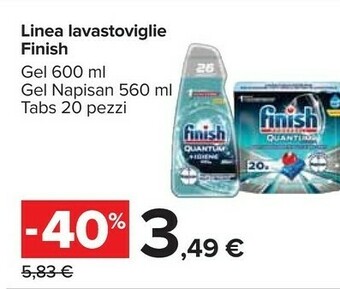 Carrefour Finish Linea Lavastoviglie Gel offerta