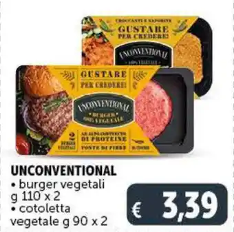 Unconventional burger vegetali g 110 x 2/cotoletta vegetale g 90 x 2