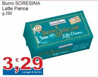 Sidis Soresina Burro Latte Panna g 250 offerta
