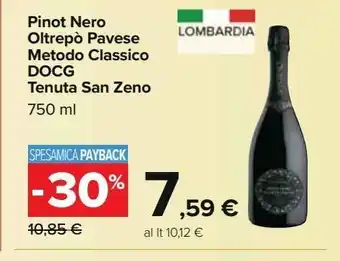 Carrefour Iper Pinot nero oltrepò pavese metodo classico docg tenuta san zeno offerta