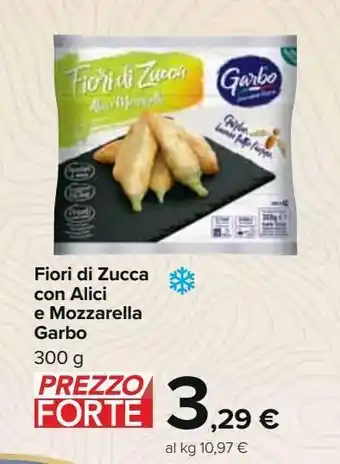 Fiori di zucca con alici e mozzarella garbo