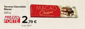 Carrefour Iper Torrone cioccolato macao offerta