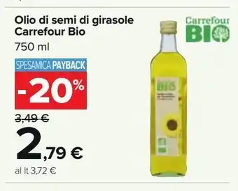 Carrefour Iper Olio di semi di girasole carrefour bio offerta