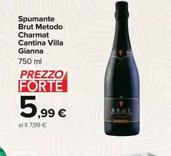 Spumante brut metodo charmat cantina villa gianna