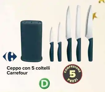 Carrefour Iper Ceppo con 5 coltelli carrefour offerta