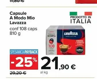 Carrefour Iper Capsule a modo mio lavazza offerta