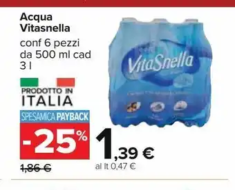 Carrefour Iper Acqua vitasnella offerta