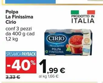 Carrefour Iper Polpa la finissima cirio offerta