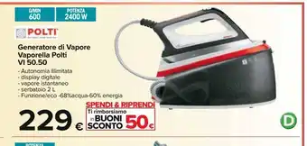 Carrefour Iper Generatore di vapore vaporella polti vi 50.50 offerta