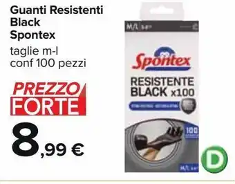 Carrefour Iper Guanti resistenti black spontex offerta