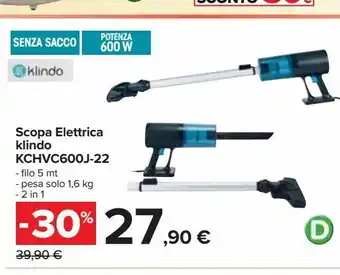 Carrefour Iper Scopa elettrica klindo kchvc600j-22 offerta