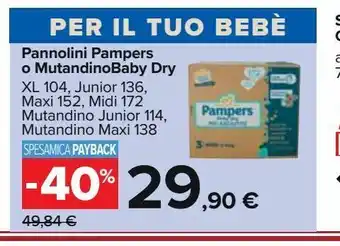 Pannolini pampers o mutandino babydry