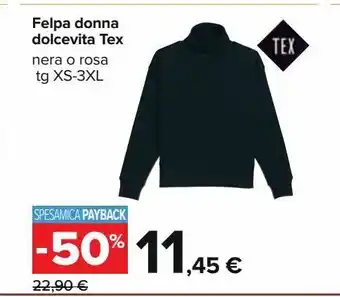 Felpa  donna dolcevita tex