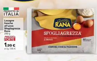 Carrefour Iper Lasagne fresche all'uovo sfogliagrezza rana offerta
