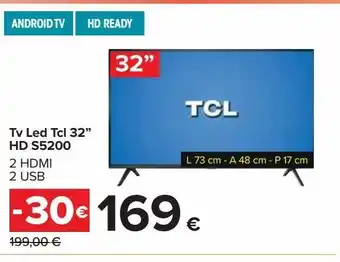 Carrefour Iper Tv led tcl hd s5200 offerta