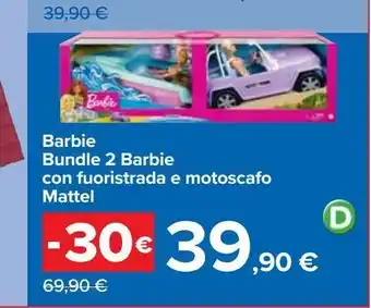 Carrefour Iper Barbie bundle 2 barbie con fuoristrada e motoscafo offerta