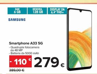 Carrefour Iper Smartphone a33 5g offerta