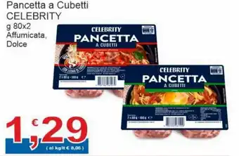 Sidis Celebrity Pancetta a Cubetti g 80x20 Affumicata, Dolce offerta