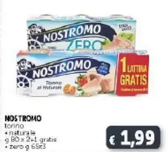 Deco Supermercati Nostromo Tonno Naturale 80g x 2 o Zero 65g x 3 offerta