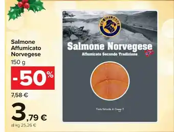 Carrefour Market Salmone affumicato norvegese 150g offerta