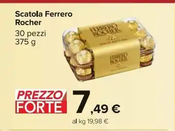 Carrefour Market Scatola ferrero rocher 30 pezzi 375 g offerta