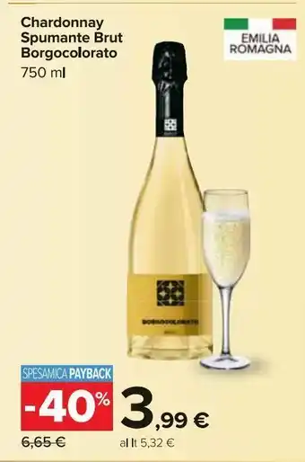 Carrefour Market Chardonay spumante brut borgocolorato 750 ml offerta