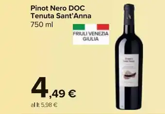 Carrefour Market Pinot nero tenuta sant'anna 750 ml offerta