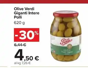 Carrefour Market Olive verdi granti intere polli 620 g offerta