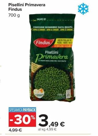 Carrefour Market Pisellini primavera findus 700 g offerta