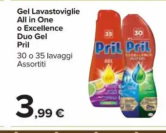 Carrefour Market Gel lavastoviglie all in one o excellence duo gel pril offerta