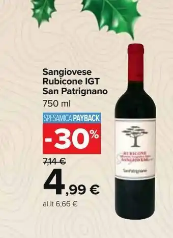 Carrefour Market Sangiovese rubicone igt san pellegrino 750 ml offerta