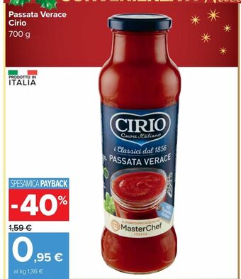 Carrefour Market Passata verace cirio 700 g offerta
