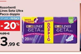 Carrefour Market Assorbenti lines seta ultra pacco doppio offerta