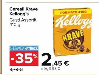 Carrefour Market Cereali krave kellogg's 410 g offerta