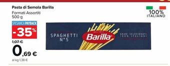 Carrefour Market Pasta di semola barilla formati assortiti 500 g offerta