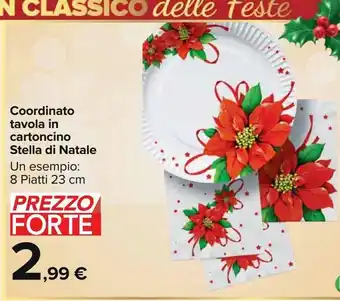 Coordinato tavola in cartoncino stella di natale