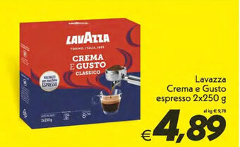 Iper Super Conveniente Lavazza crema e Gusto espresso 2x250 g offerta