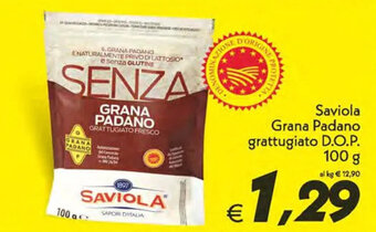 Iper Super Conveniente Saviola Grana Padano grattugiato D.O.P. 100 g offerta