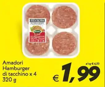 Iper Super Conveniente Amadori Hamburger di tacchino x 4 320 g offerta