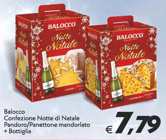 Iper Super Conveniente Balocco Confezione Notte di Natale Pandoro/Panettone mandorlato +Bottiglia offerta