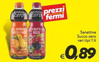 Iper Super Conveniente Sanattiva Succo zero vari tipi 1 lt offerta
