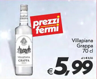 Iper Super Conveniente Villapiana Grappa 70 cl offerta