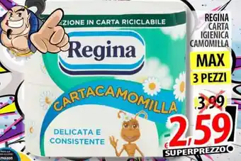 Il Genio Supermercato Regina Carta Igienica Camomilla Max 3 pezzi offerta
