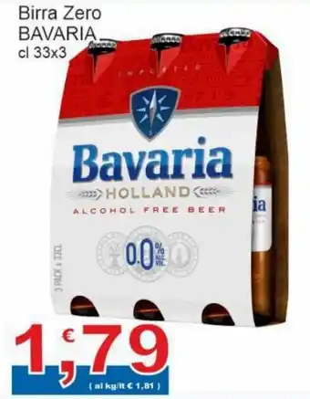Sidis Bavaria Birra Zero cl 33x3 offerta