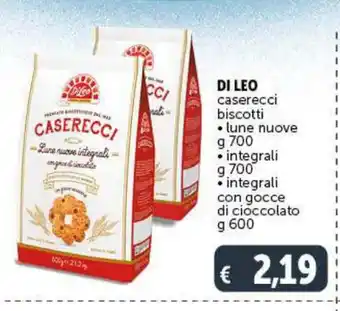 Di Leo caserecci biscotti lune nuove 700 g integrali 700 g integrali con gocce di cioccolato 600 g