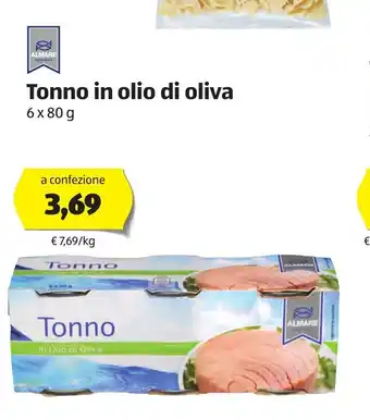 ALDI Tonno in olio di oliva 6 x 80g offerta