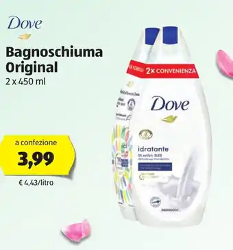ALDI Dove Bagnoschiuma Original 2 x 450ml offerta